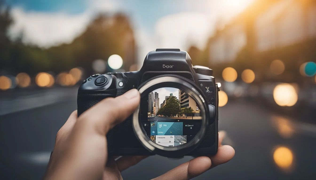 hand holding a camera